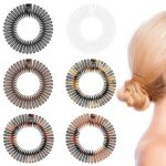 6 Pcs Flexi Comb Headband for Women Girls, Plastic Circle Zig-zag Hairband Stretch Hair Comb Headband, 6 Colors