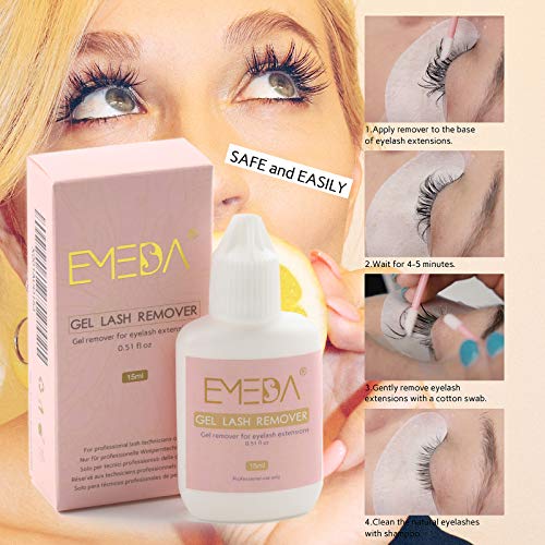 EMEDA Eyelash Extension Remover Gel Individual Lash Extension Remover 15ml Eyelash Extension Glue Removal Gel Lash Remover for Individual eyelash
