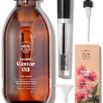 Bionoble Organic Castor Oil 200ml - 100% Pure, Natural and Cold Pressed - Lashes, Eyebrows, Body, Hair, Beard, Nails - Vegan and Cruelty Free - G