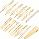 17 Pieces Gold Hair Pins Set Geometric Hair Clips Bobby Pin Hair Barrettes Metal Gold Decorative Hair Styling Jewelry Hair Clamps Accessories for