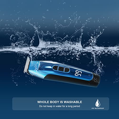 Hair Clippers Beard Trimmer for Men, Telfun Professional Cordless Hair Trimmer Set, USB Rechargeable Led Display 3 Speed Adjustment Electric Hair