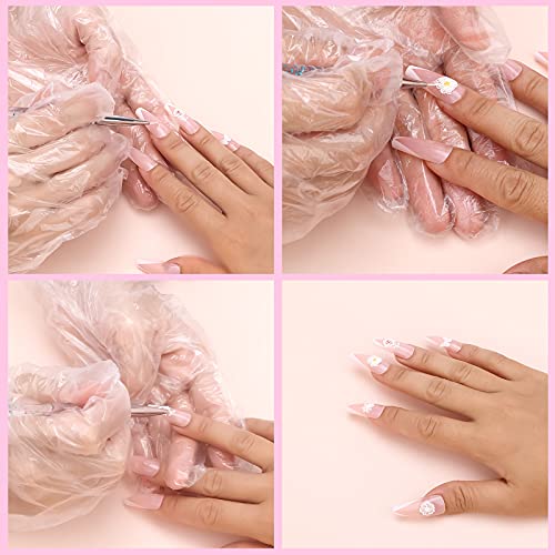 SAVITA 5pcs 7/9/11/15/20mm Fine Nail Painting Brushes, Acrylic Crystal Nail Art Liner Brush Nylon Brush Head Nails Tools for DIY Design