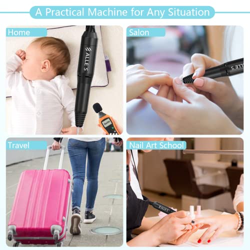 Professional Nail Drill Machine 20000 RPM Efile Electric Nail Filer Kit Polishing Tools for Finger Toe Nails, Acrylic Gel Nails, Nail Drills with
