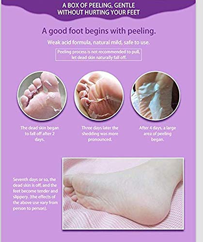 BOMPOW Foot Peel Mask, Exfoliating Socks Foot Mask, Peel Off Dry Dead Cracked Hard Skin in 3-7 Days, Lavender Scented Exfoliating Foot Socks, 2 P