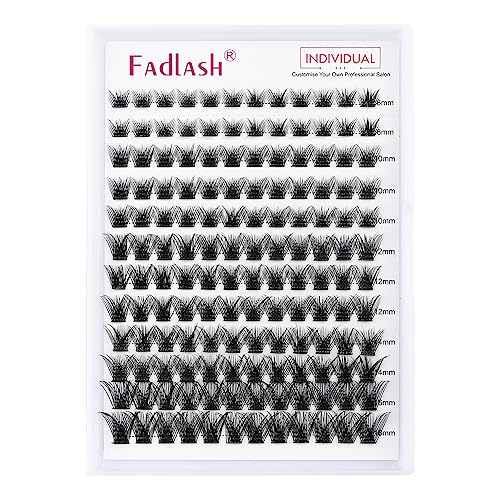 Individual Cluster Lashes Sets Extensions 200Pcs 40D 0.07 D Curl 8-16mm Mixed Trays Individual Eyelashes DIY Multiple Shapes Eyelash Extensions C
