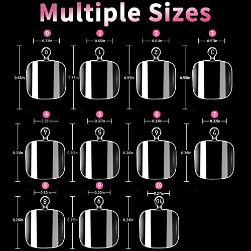 Clear Soft Gel Fake Toenail-Solid Square Fake Toenail Full Coverage Press on Toe Nail,Clear Ultra-thin Design Nail Extension,Smooth Traceless Hom