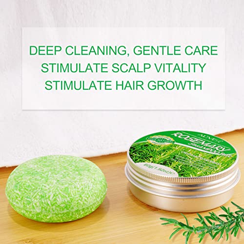 Rosemary Shampoo Bar, Solid Rosemary Shampoo for Hair Growth, Natural Shampoo Bar to Nourish Scalp and Treat Hair Loss, Eco Friendly Vegan Shampo