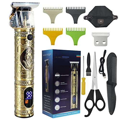 Beard Trimmer Professional Hair Clippers Men, Electric Cordless Hair Trimmer with LCD Screen & Sharp Blades, Rechargeable Clippers for Men Haircu