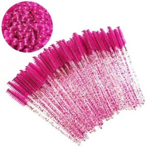 ZHIYE 50 pcs Disposable Eyelash Mascara Brushes, Wands Applicator Eyebrow Brush Makeup Kit, Eyebrow Castor Oil Brush Makeup Tool