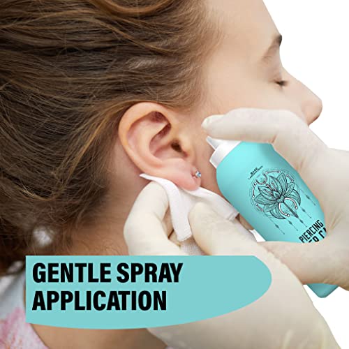 Base Labs Piercing Aftercare Spray Piercing Cleaning Solution | 240ml | Saline Solution Piercing | Cleanses & Soothes for Keloid Bumps on Ears &