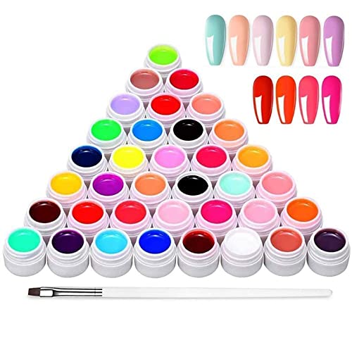 Anself 36 Mix Colors Gel Nail Polish Set,Gel Nail Kit UV Gel Nail Polish Acrylic Nail Kit Gel Polish Set for Nail Art Nail Design with Brush