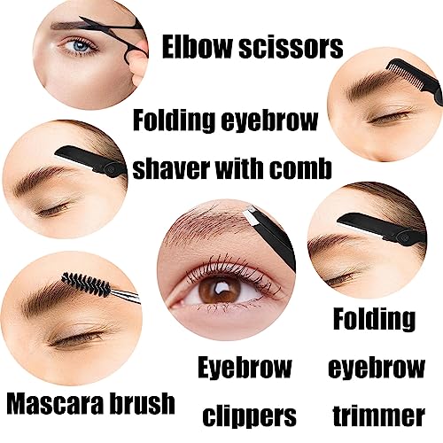 Eyebrow Set, 5-in-1 Eyebrow Trimming Set, Eyebrow Scissors Eyebrow Tweezers Eyebrow Comb Eyebrow Scissors, Eyebrow Trimming Kit Professional Eyeb
