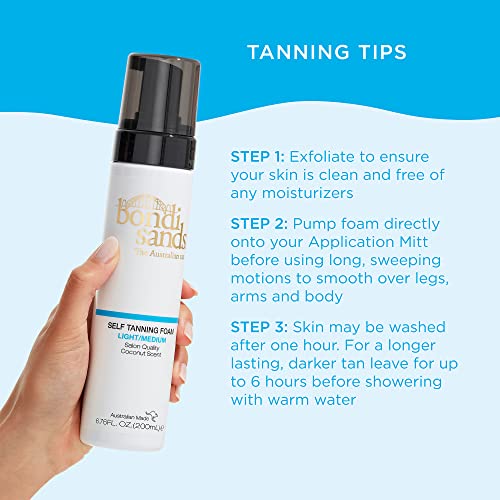 Bondi Sands Light/Medium Self-Tanning Foam - Lightweight, Buildable Formula Gives a Sun-Kissed Glow for a Flawless Finish; Enriched with Aloe Ver