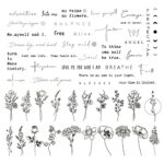 DIVAWOO Realistic Temporary Tattoo - 60 Sheets Tiny Fake Tattoos, 40 Pcs Inspirational Words Tattoo, 20 Pcs Wild Flower Floral Bouquet Tattoo Sti