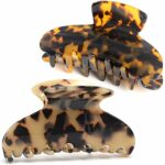 Big Hair Claw Clips Tortoise Shell Large Hair Claw Clips For Thick Hair,3.5 Inch Strong Hold Hair Jaw Clips Clamps For Women,2 Color Available(2