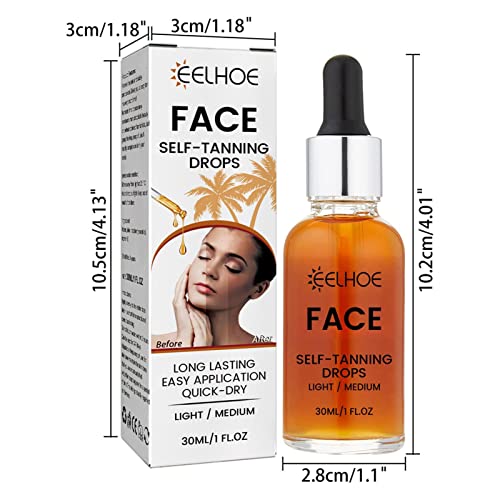 Face Tanning Drops,30ml Add Tanning Drops to Skin Care for Custom Face, No Fake Tan Smell and Streak-Free, Self Tan Drops for Face Tanner Gradual