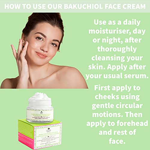 Nature Spell Natural Retinol Cream for Face 100ml – Reduces Appearance of Fine Lines – (Bakuchiol + Hyaluronic Acid) - Anti Wrinkle Face Cream –