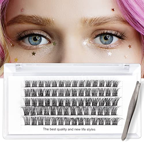 EMEDA Cluster Lashes 70 Pcs DIY False Eyelashes With Tweezers C Curl Individual Lashes 11mm 12mm 13mm 14mm Manga Lashes DIY Eyelash Extensions Th