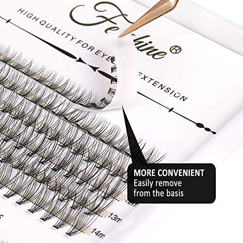 Fenshine Cluster Eyelash Extensions 240pcs 10D/20D Cluster Eyelashes Mixed, 0.07 D Curl Natural False Eyelashes Cluster Soft Individual Lashes Cl