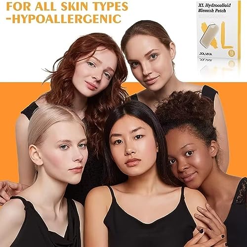 JOLVKA Large Pimple Patch,18 Strips (XL), Hydrocolloid Blemishes Patch Spot Dots, Pimple Stickers