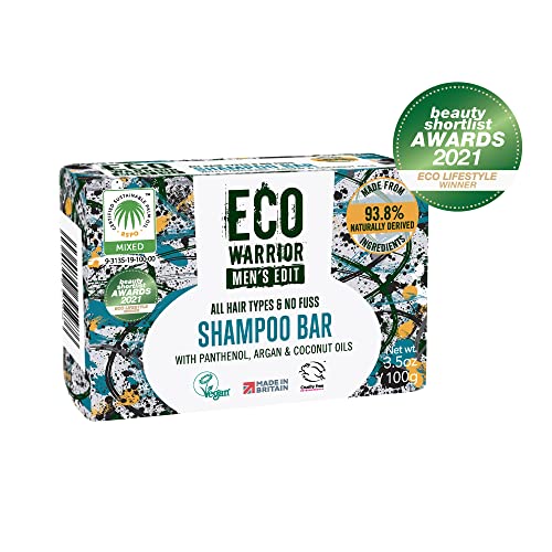Eco Warrior Men’s Edit Shampoo Bar 100g, Natural, Eco Friendly, Vegan and Cruelty – Off White
