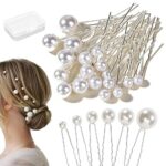 Pearl Hair Clips, Bridal Hair Pins Prom Hair Accessories Hair Decorations for Girls Wedding Hair Jewelry for Bride Bridesmaid Hairstyles Prom Par