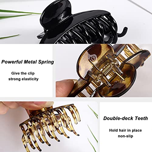 Medium Hair Claw Clips for Women - 3 Pack 2.7″ Small Hair Grips Hair Catch Jaw Barrette Plastic Nonslip Hair Clip for Girls Half Bun Hairpins for