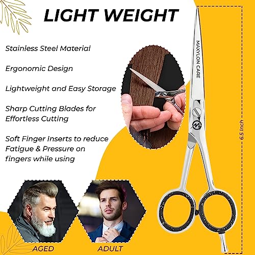 Maxyloncare Hairdressing Scissors for Professional Hairdressers 6 inch Stainless Steel Hair Cutting Shears for Salon Barbers Men Women