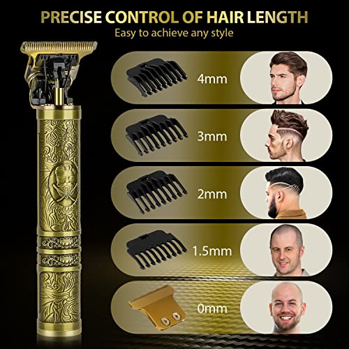Hair Clippers Beard Trimmer for Men,Electric Cordless Rechargeable Hair Trimmer Set for Barbers and Home,USB Zero Gapped T Blade Hair Cutting Kit