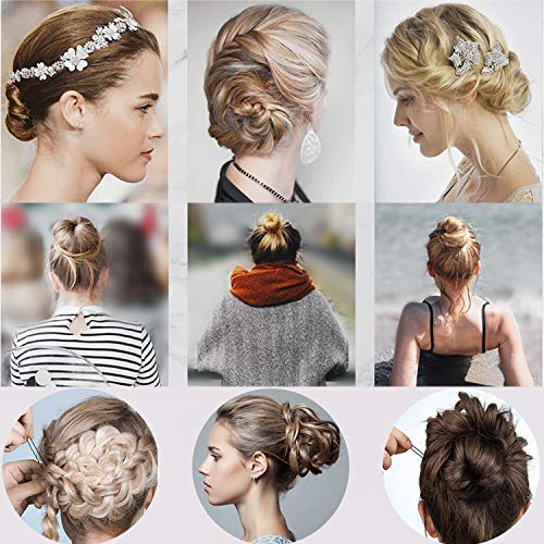 Bun Pins,U Shaped Hair Pins Hair Pins,50 PCS Bobby Pins Hair Clips Hair Styling Pins for Women Girls (Blonde-U)