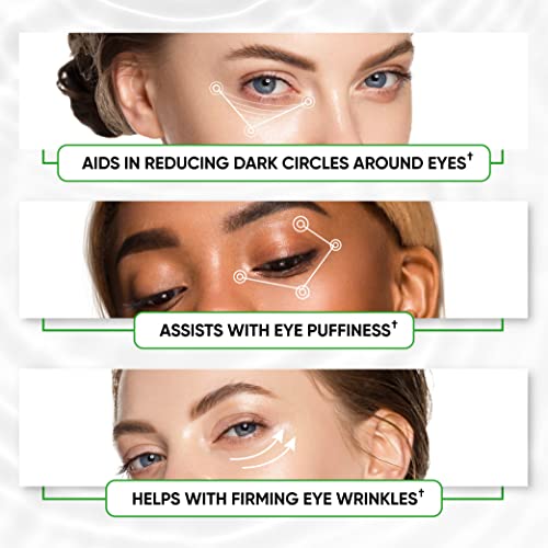 Green Tea Matcha Under-Eye Patches with Collagen and Hyaluronic Acid - Hydrating Under-Eye Mask for Dark Circles and Puffiness - Anti-Aging and A