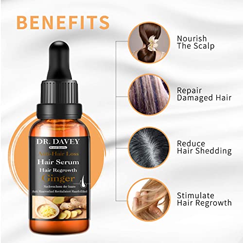 Hair Growth Serum vitamins serum for Hair Loss and Hair Regrowth Ginger Hair Growth Oil for Thinning/Balding/Repairs Hair Follicles/Stronger Hair