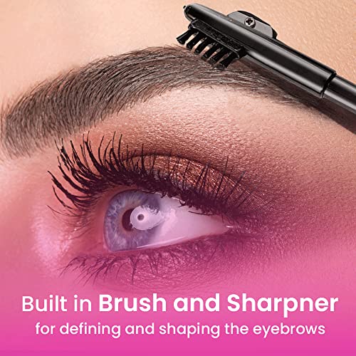 Beauty Forever True Kohl Waterproof Eyebrow Pencil with Sharpener, Definer, Matte Finish, Long Lasting, Waterproof, Suitable For All Eyebrow Shap