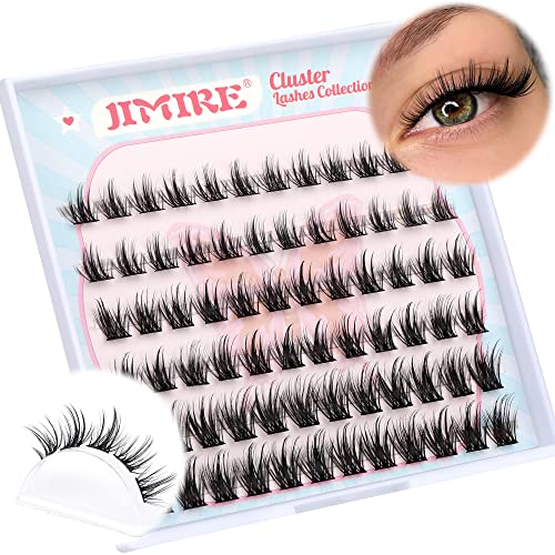 Lash Clusters DIY Eyelash Extension Kit with Bond Seal Tweezers Individual Lashes Kit 10-12-14MM Mixed Length D Curl Wispy 72Pcs Clusters Lashes