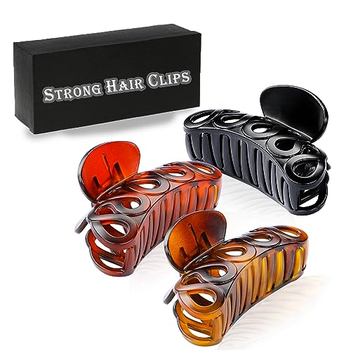 Hair Clips for Thick Hair, 3.6" Hair Claw Clips Strong Hold Hair Clips for Women Thick Thin Hair 3PCS (Matte)