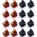 JANYUN 24 Pcs Mini Claw Clips Non Slip Hair Claw Clips Clamps for Women Girl's Hair (Black and Brown)