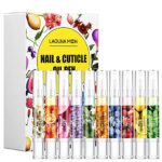 Lagunamoon 10 Pack Cuticle Oil Pens for Nail Care, 5ml Nail Oil Pens with Natural Ingredients to Moisturize and Nourish Dry Nails and Cuticles, C