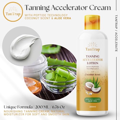 Peptide Tanning Accelerator Lotion (200ml) - Enhanced with Melanin Activating Peptides and Aloe Vera – Sun Tanning For Outdoor And Tanning Bed Us