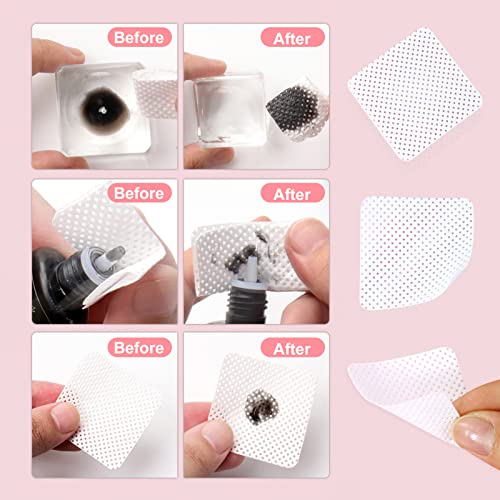 Qufiiry 300 Pcs Lint Free Wipes for Nails, Nail Wipe Pads Lint Free Wipes Nail Art UV Gel Polish Absorbent Remover Wipes, Gel Removal Soft Pads f