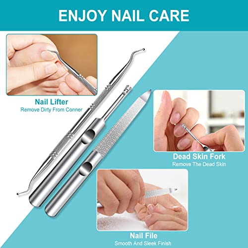 Toe Nail Clippers for Thick Nails for Elderly, 4PC Toenail Clipper for Men Professional Ingrown Toenail Tool Sharp Nail Clippers with Nail File C