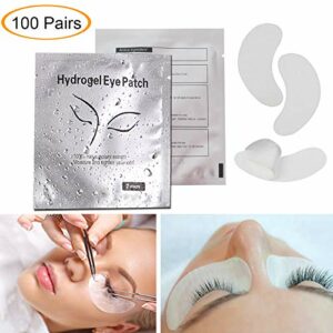 100 Pairs Eye Gel Pads, Jiasoval Natural Hydrogel Eye Patches for Eyelash Extension Lint Free Eye Pads, Eye Mask Pads Beauty Tool - Under Eye Pad