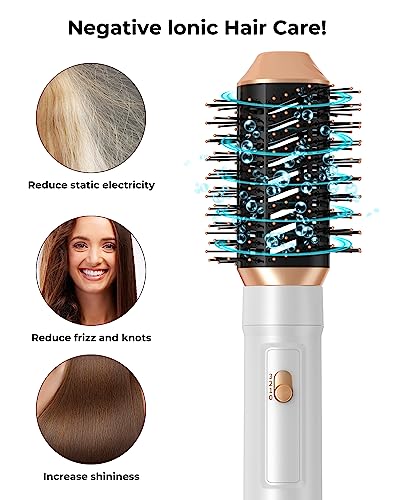 Hot Air Brush Set - 4 in 1 Hair Styler with Hair Dryer with 3 Temperature, Hair Straightening Brush, Suitble for Curling Straightening Drying, Io