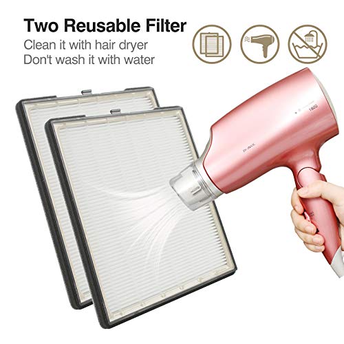 INMAKER Nail Dust Collector with 2 Reusable Filters, 60W Power Manicure for Dust Collector Nail Salon, Professional Vacuum Nail Dust Extractor fo