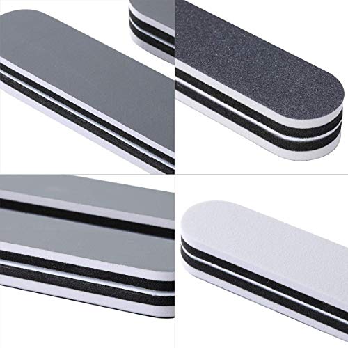 Professional Nail Files and Buffers, Uooker 3 Ways Washable Double Sided Nail Files, Shape and Shine Nail Tool, Professional Nail Art Kit, Pack o