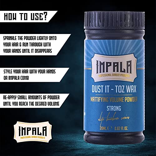 Impala Hair Powder Men Hair Styling Texturizing Powder For All Hair Types, Instant Volume, Matte Texture, Easy to Use, Fluffy & Natural & Lightwe