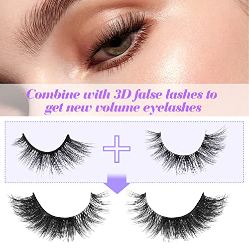 Newcally Eyelashes Half Lashes Natural Cat Eye Wispy False Eyelashes Fluffy Volume Strip Fake Eyelashes Accent Corner 3/4 Eye Lashes Cluster DIY