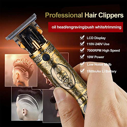Suttik Hair Clippers for Men, Beard Trimmer, Zero Gapped Trimmer T-Blade Trimmer Clippers for Hair Cutting, Cordless Trimmers Professional Barber