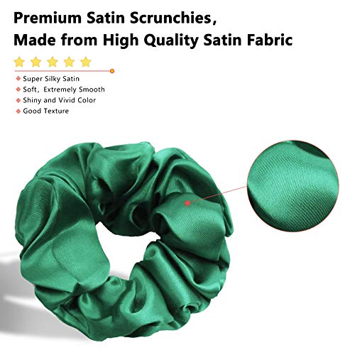 BeeVines Satin Silk Scrunchies for Hair, Silky Curly Hair Accessories for Women, Hair Ties Ropes for Teens, Scrunchies Pack Girl’s Birthday Thank