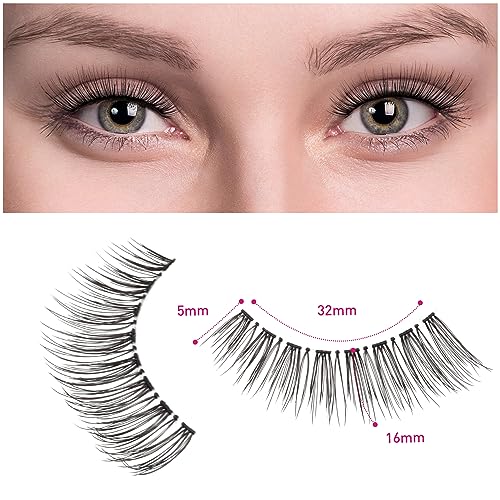DYAFIN 3D Eyelashes 100% Handmade Strip Lashes Reusable Lightweight Soft Long False Eyelashes 4 Pairs Fake Eyelashes