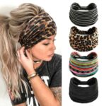 Kavya Head Scarfs for Women, Elastic Soft Boho Headband Flower Leopard Yoga Sport Hairbands, Headbands For Women's Hair(A)
